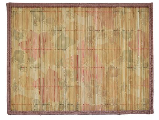 Серветка бамбук. з плоских паличок, з малюнком і підкладкою, в інд. упаковці (40*30) 8606 53271