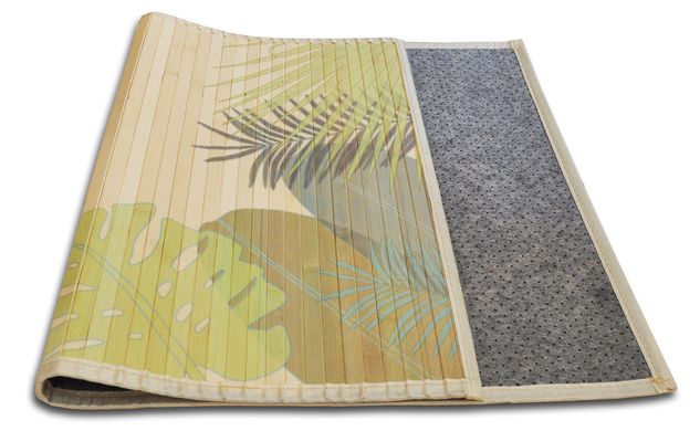 Циновка из бамбуковых палочек с подкладкой и рисунком (60*90) 8606 53287-S