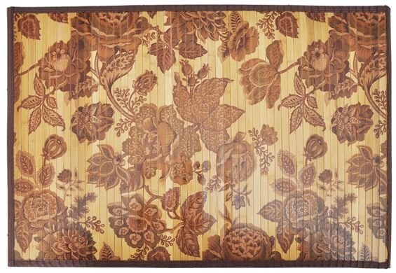 Циновка из бамбуковых палочек с подкладкой и рисунком (60*90) 8606 53286